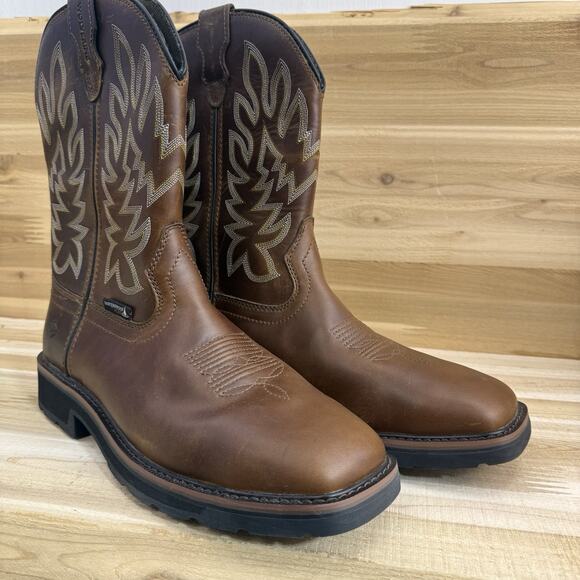 Wolverine Brown Steel Toe Western Work Boots Leather Men’s Size 10.5M main image 10
